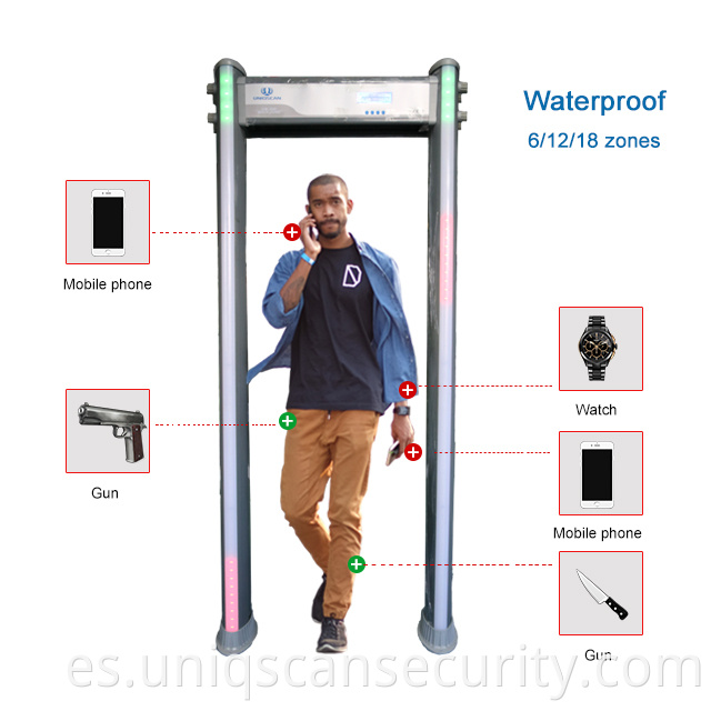 Detector de metales del marco de puerta de la prenda impermeable IP67 para el control de seguridad al aire libre